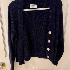 Speckled Shaker-Stitch Cardigan